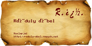 Ráduly Ábel névjegykártya