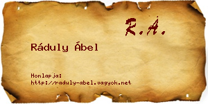 Ráduly Ábel névjegykártya